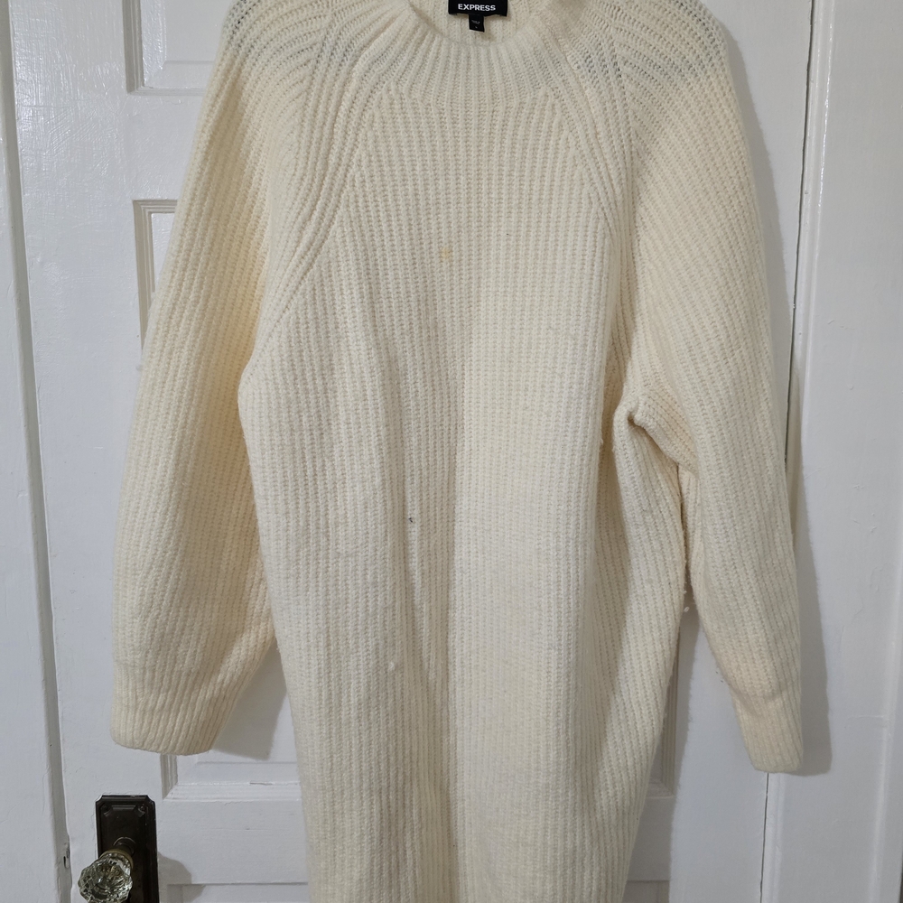 ExpressCream Knit Sweater Dress
